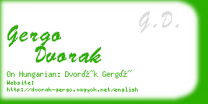 gergo dvorak business card